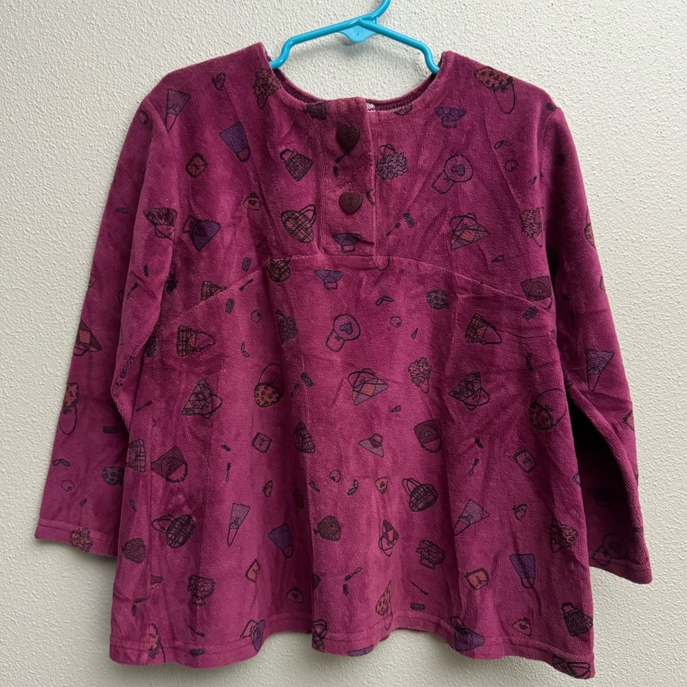 VTG Painting Red Rhino Velvet Shirt 4T Made in USA